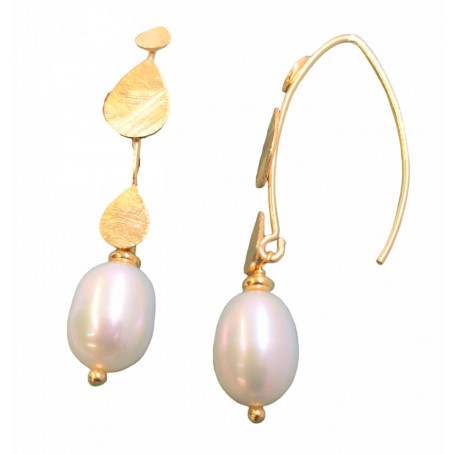 Pendientes Plata Chapada Soara Perlas