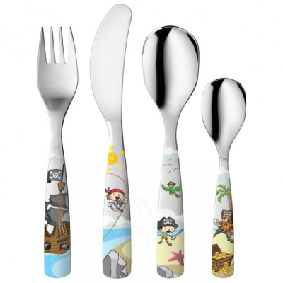 Set Cubiertos Infantil Acero Piratas