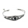 Pulsera Brazalete Plata y Azabache