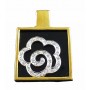 Colgante Oro Cuadrado Onix Flor Circonitas