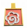 Colgante Oro Cuadrado Coral Flor Circonitas