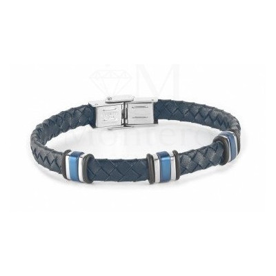 PULSERA DUWARD DE ACERO Y CUERO