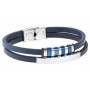 PULSERA DUWARD DE ACERO Y CUERO