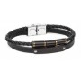 PULSERA DUWARD DE ACERO Y CUERO