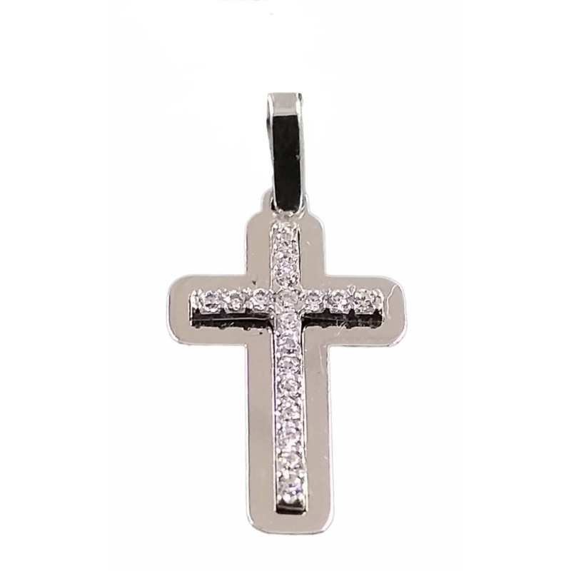 WHITE GOLD CROSS PENDAN - Montero Jewelers