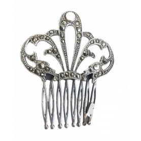 Peineta Plata Nacar y Marcasitas