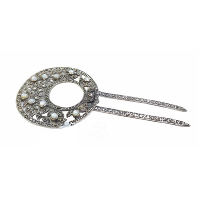 Peineta Plata y Marcasitas