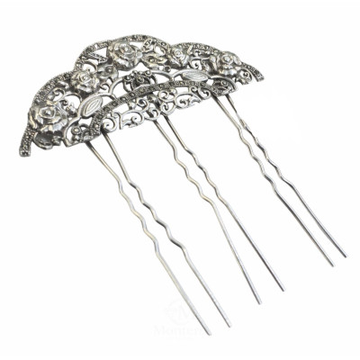 Peineta Plata y Marcasitas