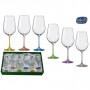 Set Cristal Bohemia 6 Copas Vino RAINBOW