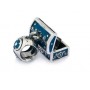 Colgante Abalorio Plata Zares Cofre Esmalte Azul