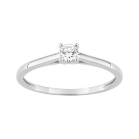 Sortija Oro Blanco 9kts. Diamante Laboratorio 0,15 ct.