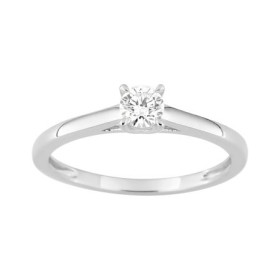 Sortija Oro Blanco 9kts. Diamante Laboratorio 0,25 ct.