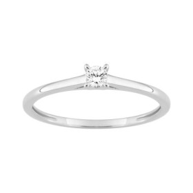 Sortija Oro Blanco 9kts. Diamante Laboratorio 0,10 ct.