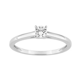 Sortija Oro Blanco 9kts. Diamante Laboratorio 0,20 ct.