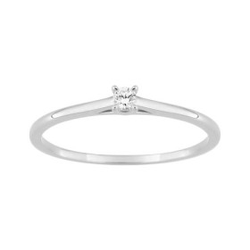 Sortija Oro Blanco 9kts. Diamante Laboratorio 0,05 ct.