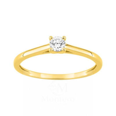 Sortija Oro 9kts. Diamante Laboratorio 0,15 ct.