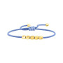 Pulsera Acero Dorado Cordón Azul
