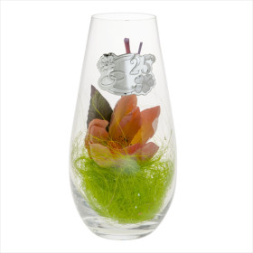 Florero Cristal Liso Aplique Boda - Aniversario