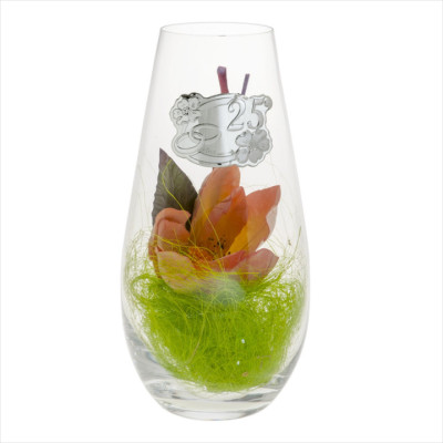 Florero Cristal Liso Aplique Boda - Aniversario