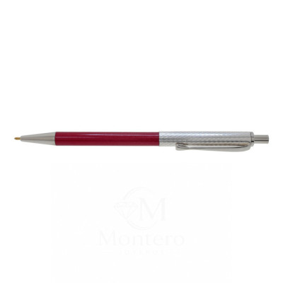 Boligrafo Plata Lacado Rojo