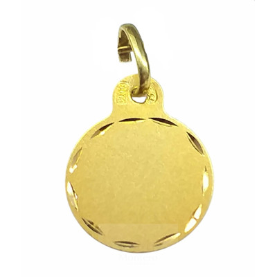 Colgante Oro Disco Redondo Matizado