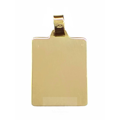 Colgante Oro Placa Lisa Brillo