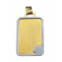 Colgante Oro Bicolor Placa Lisa Flor