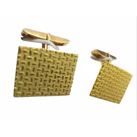 Gemelos Oro Rectangular