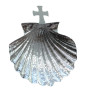 Concha Bautismo Plata Vieira con Cruz 18cm.