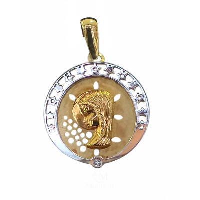 Medalla Oro Bicolor Virgen Niña