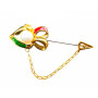 Broche Solapa Oro Esmalte y Perla