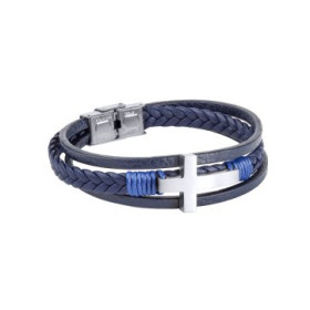 Pulsera de cuero y acero Duward