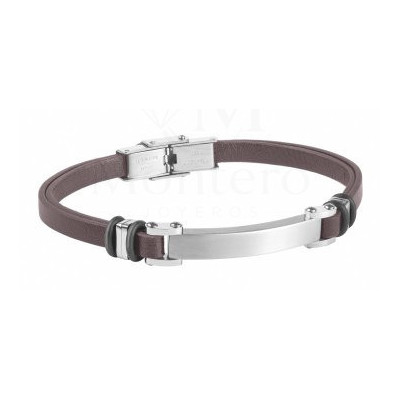 Pulsera de cuero y acero Duward