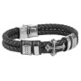 Pulsera de cuero y acero Duward
