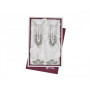 Set Copas Brindis Cristal Decorado Hojas