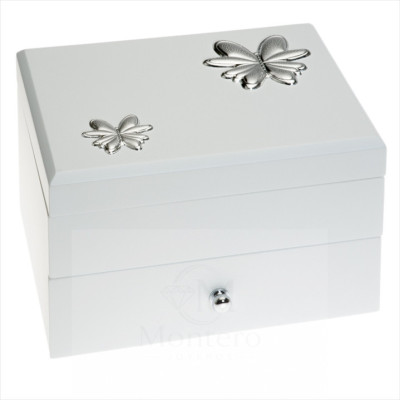 Caja Joyero Blanco Cajon Mariposas