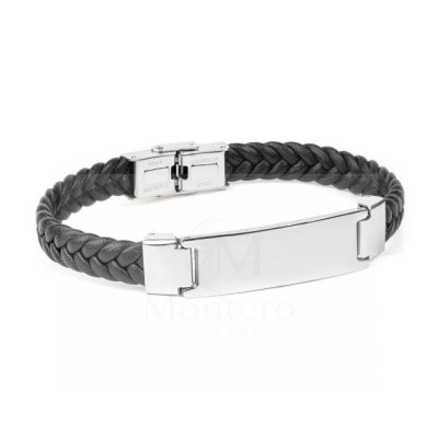 Pulsera de cuero y acero Duward
