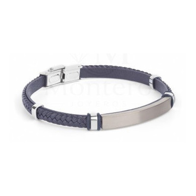 Pulsera de cuero y acero Duward