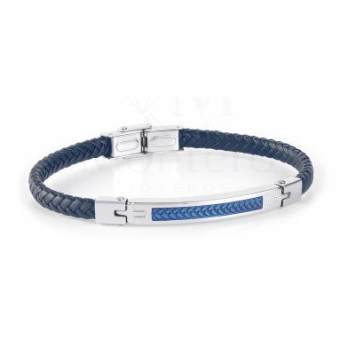 Pulsera de cuero y acero Duward