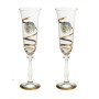 Set Copas Brindis Cristal Decorado Alianzas - Aniversario - Montero Regalos