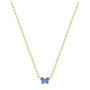 Collar Chapado Oro Mariposa Esmalte Azul
