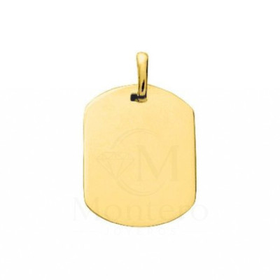 Colgante Placa Chapada Oro