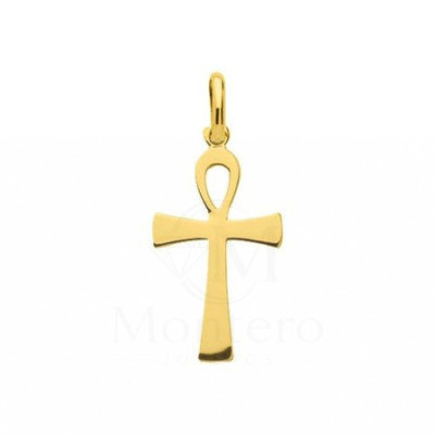 Colgante Cruz de la Vida Chapada Oro