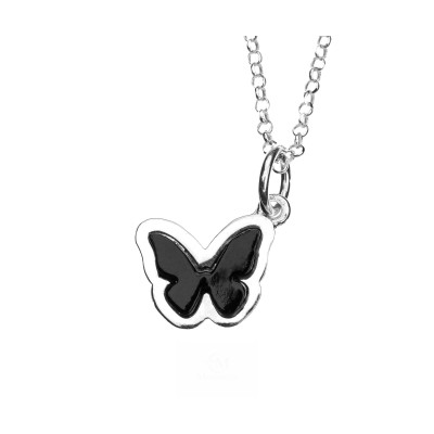 Colgante Mariposa Plata y Azabache