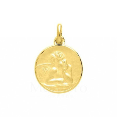 Colgante Medalla Angelito Chapado Oro