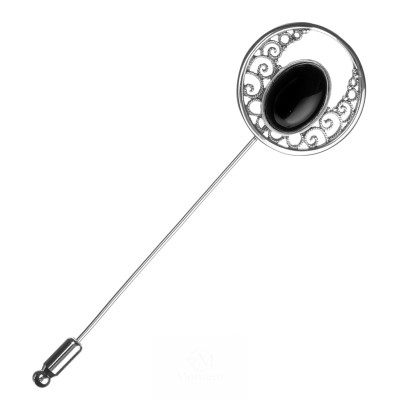 Azabache Jet Silver Brooch