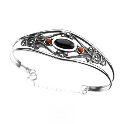 Azabache Jet Silver Pendant - F02215
