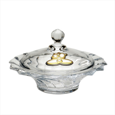 Bombonera Cristal Bohemia Aplique Alianzas - Aniversario