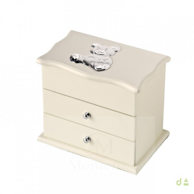 Joyero Doble Cajon Beige Osito