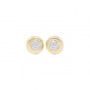 Pendientes Oro 9K Donut 4mm. Circonita